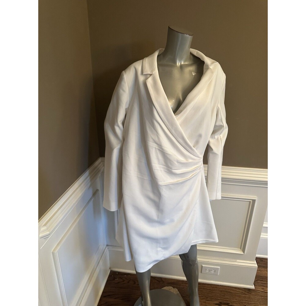 Abercrombie & Fitch White Wrap Blazer Mini Dress Sz XL